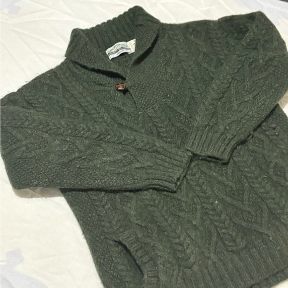 Aran Crafts Green Zip Up Cable Knit Sweater - Picture 3 of 9